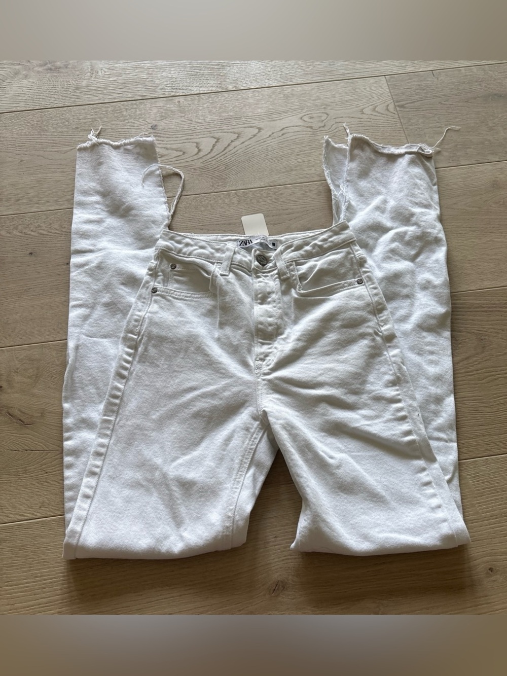 ZARA split White High-Rise Women's Jeans